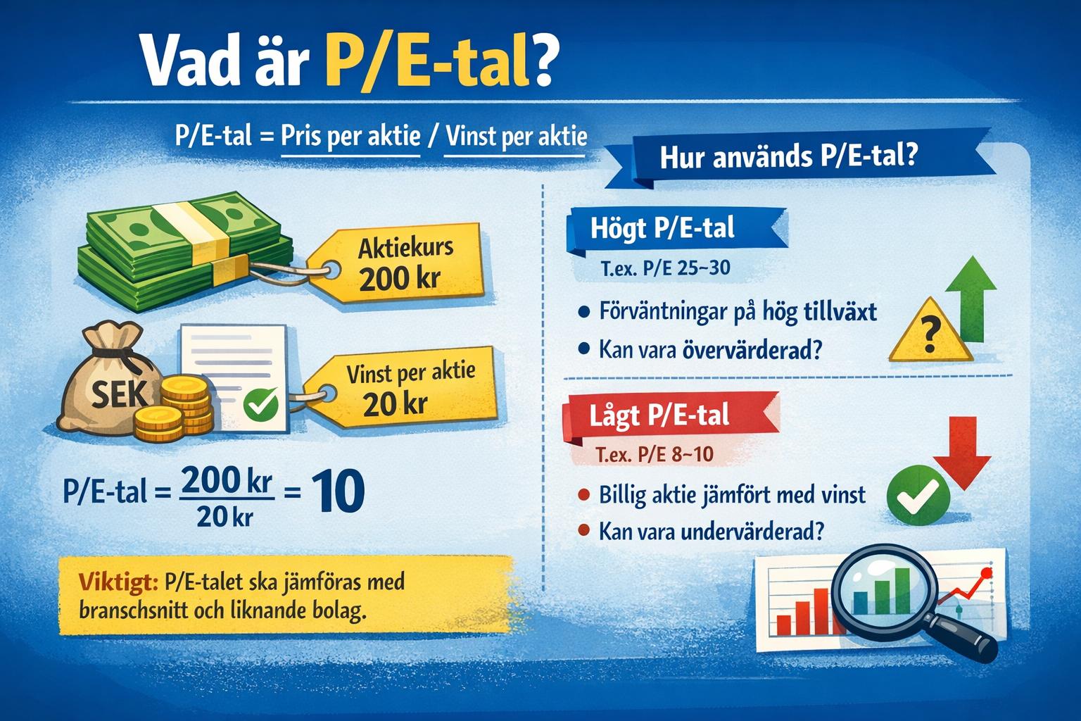 Vad är PE-tal och hur används det i aktieanalys?