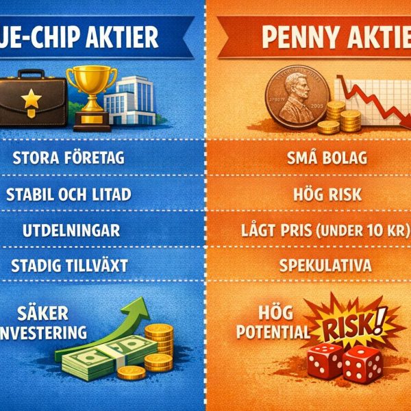Vad är skillnaden mellan blue-chip och penny stocks?